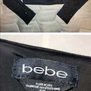 2 piece black elegant BEBE shirt set.